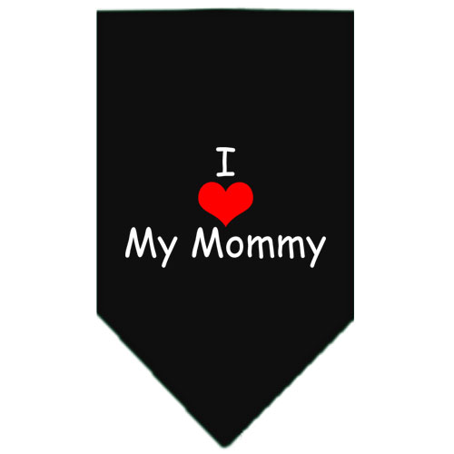 I Heart My Mommy Screen Print Bandana Black Large